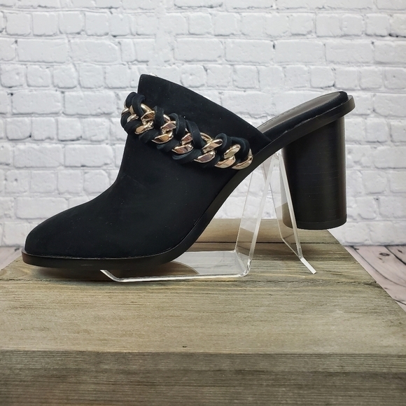 rebecca Minkoff Gayiah Suede Stacked Heeled Mules - Picture 11 of 16